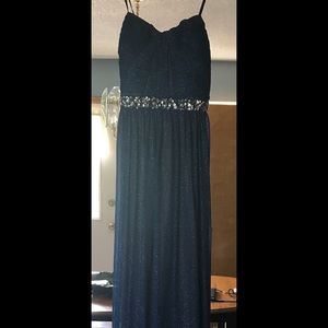 Blue long prom dress
